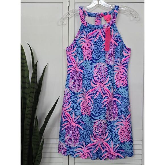 Lilly Pulitzer L121015 Kids Multi Sophelia Shift Dress Scalloped Hem Size 16 - Picture 1 of 5